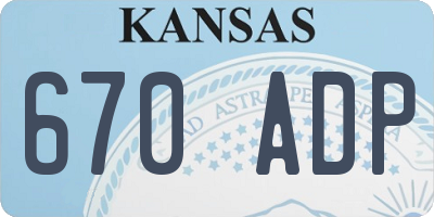 KS license plate 670ADP