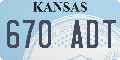 KS license plate 670ADT
