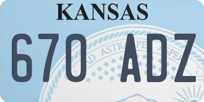 KS license plate 670ADZ