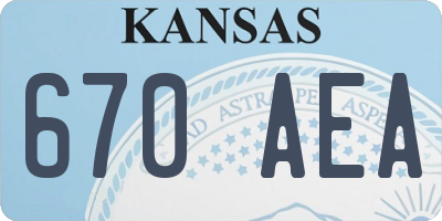 KS license plate 670AEA