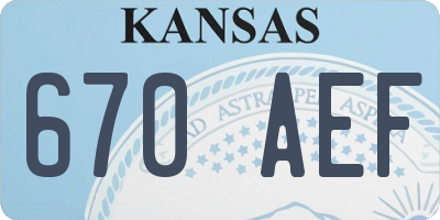 KS license plate 670AEF
