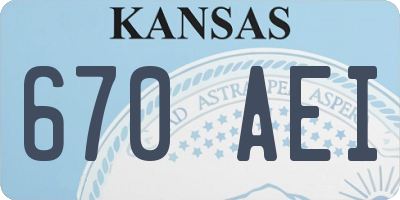 KS license plate 670AEI