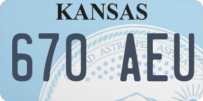 KS license plate 670AEU