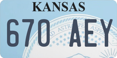 KS license plate 670AEY