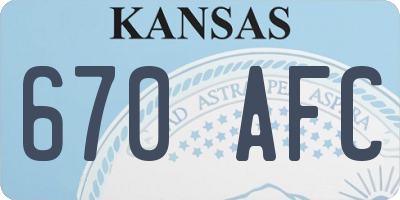 KS license plate 670AFC