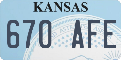 KS license plate 670AFE