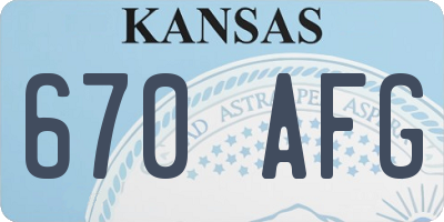 KS license plate 670AFG
