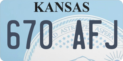 KS license plate 670AFJ