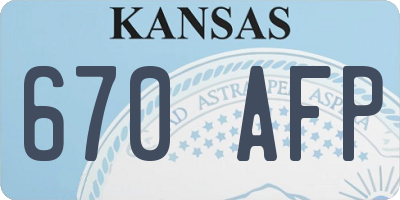 KS license plate 670AFP