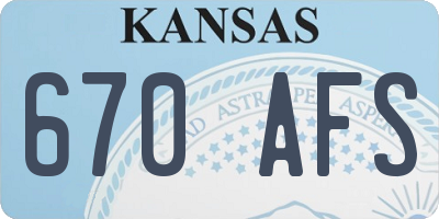 KS license plate 670AFS