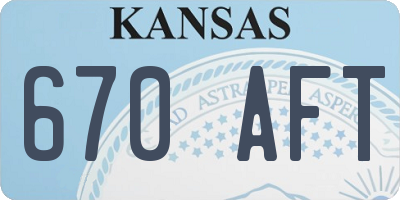 KS license plate 670AFT