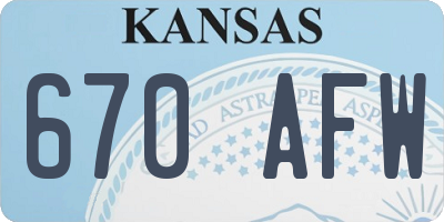 KS license plate 670AFW