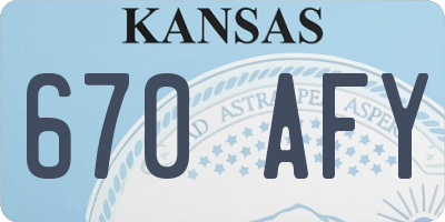 KS license plate 670AFY