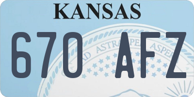 KS license plate 670AFZ