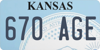 KS license plate 670AGE
