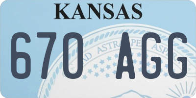 KS license plate 670AGG