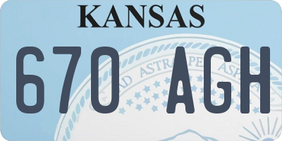KS license plate 670AGH