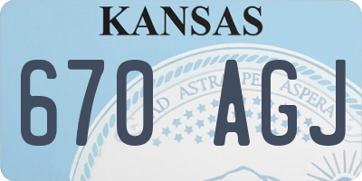 KS license plate 670AGJ