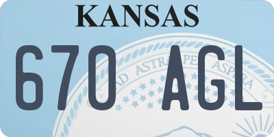 KS license plate 670AGL