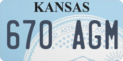 KS license plate 670AGM