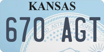 KS license plate 670AGT