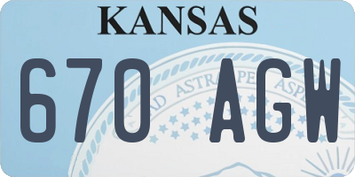 KS license plate 670AGW