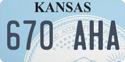 KS license plate 670AHA