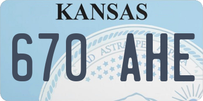 KS license plate 670AHE