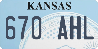 KS license plate 670AHL