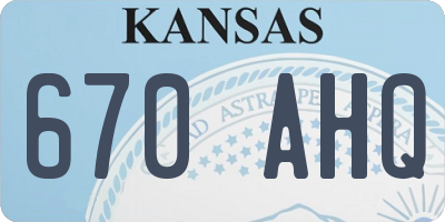KS license plate 670AHQ