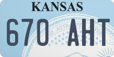 KS license plate 670AHT