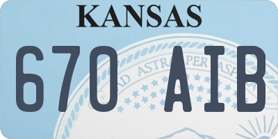 KS license plate 670AIB