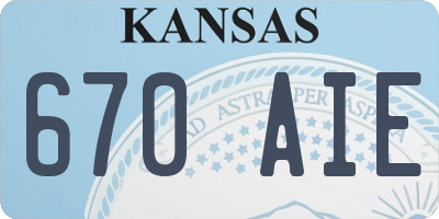 KS license plate 670AIE