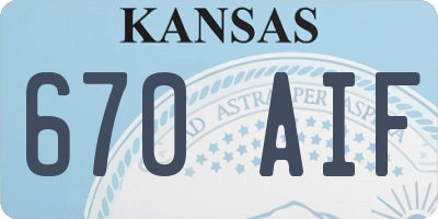 KS license plate 670AIF