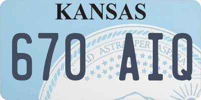 KS license plate 670AIQ