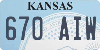 KS license plate 670AIW