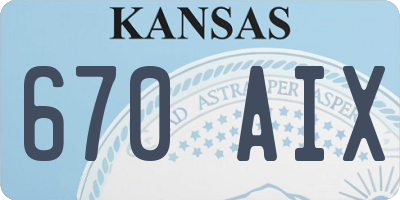KS license plate 670AIX