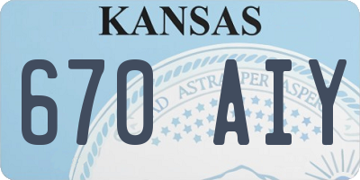 KS license plate 670AIY