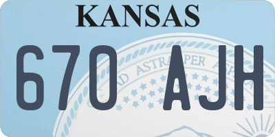 KS license plate 670AJH