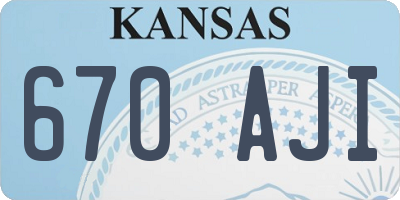 KS license plate 670AJI