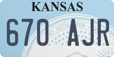 KS license plate 670AJR