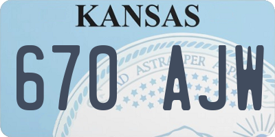 KS license plate 670AJW