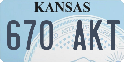 KS license plate 670AKT