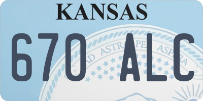 KS license plate 670ALC