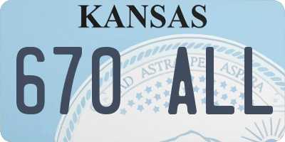 KS license plate 670ALL