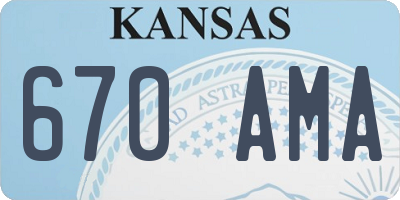KS license plate 670AMA