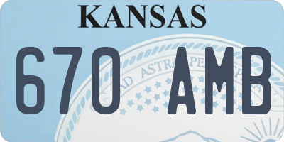 KS license plate 670AMB