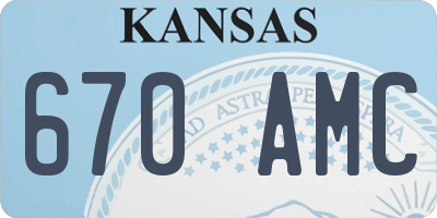 KS license plate 670AMC
