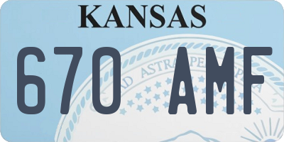 KS license plate 670AMF