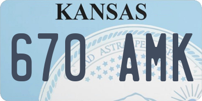 KS license plate 670AMK